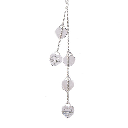 Tiffany Sterling Silver Mini Heart Tag Lariat Necklace 4 of 6