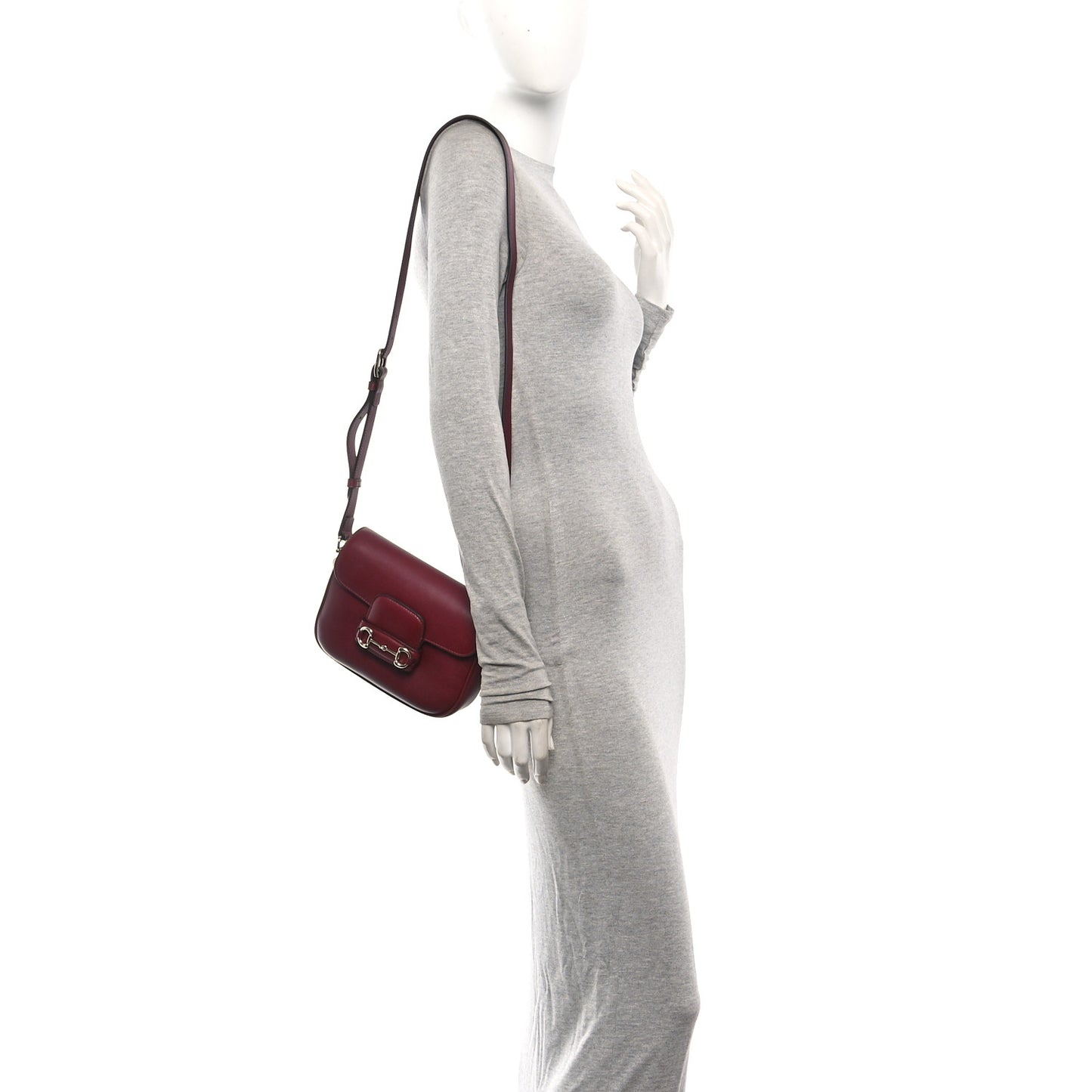 Arabella Calfskin Horsebit 1955 Shoulder Bag Rosso Ancora