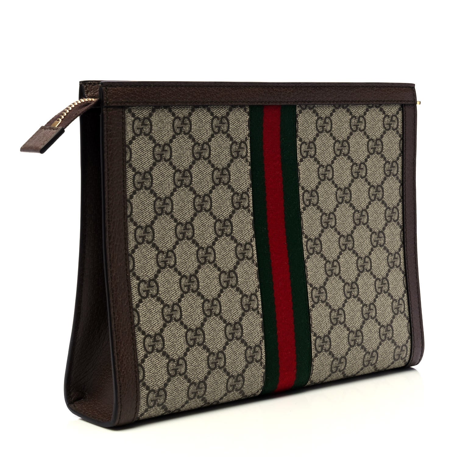 Gucci GG Supreme Monogram Web Ophidia Pouch Brown 2 of 4