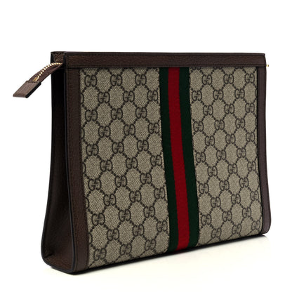 Gucci GG Supreme Monogram Web Ophidia Pouch Brown 2 of 4