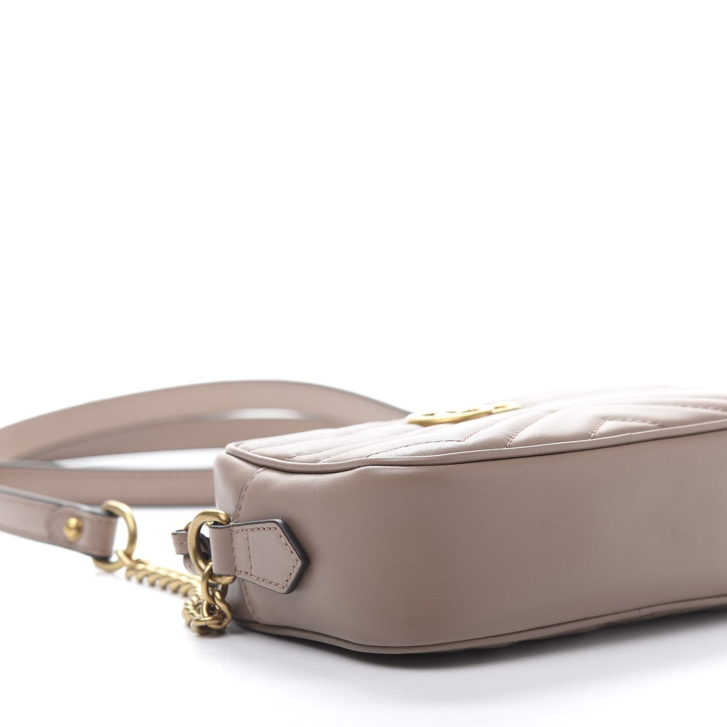 Calfskin Matelasse Mini GG Marmont Chain Shoulder Bag Porcelain Rose