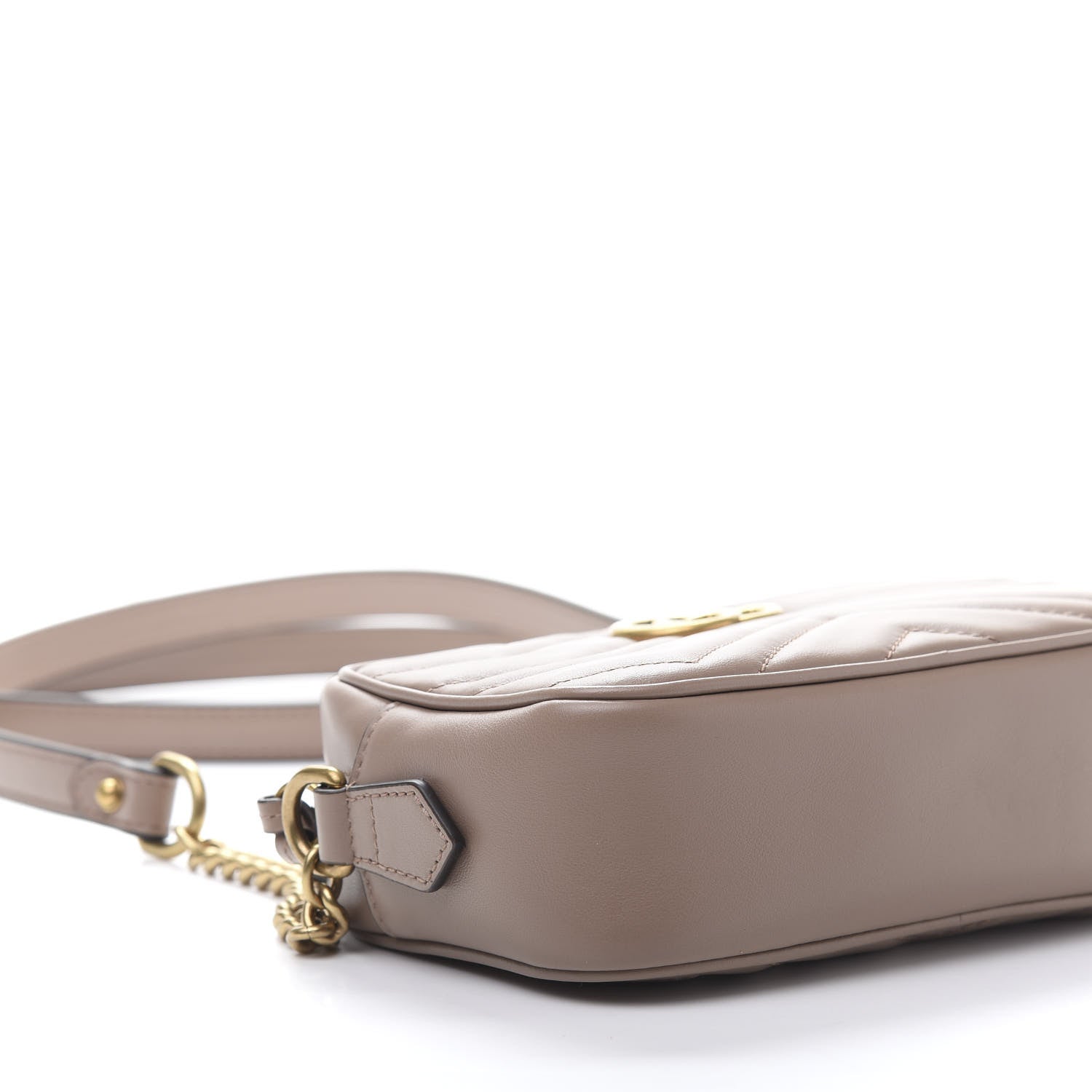 Gucci Calfskin Matelasse Mini GG Marmont Chain Shoulder Bag Porcelain Rose 6 of 11