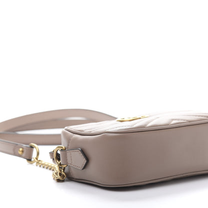 Gucci Calfskin Matelasse Mini GG Marmont Chain Shoulder Bag Porcelain Rose 6 of 11