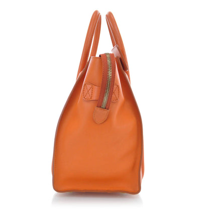 Celine Smooth Calfskin Mini Luggage Orange 4 of 10