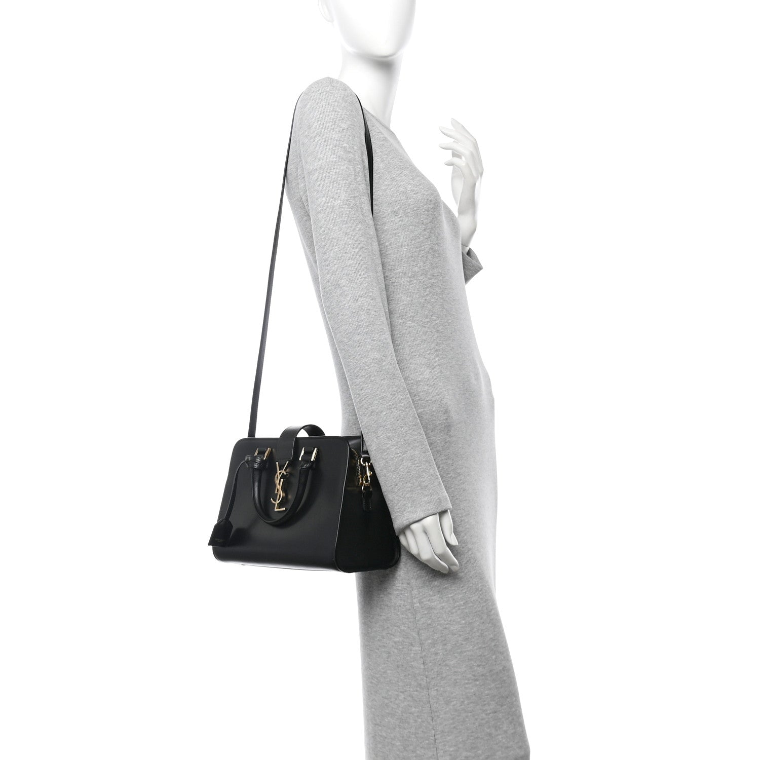 Saint Laurent Calfskin Monogram Baby Cabas Black 2 of 9