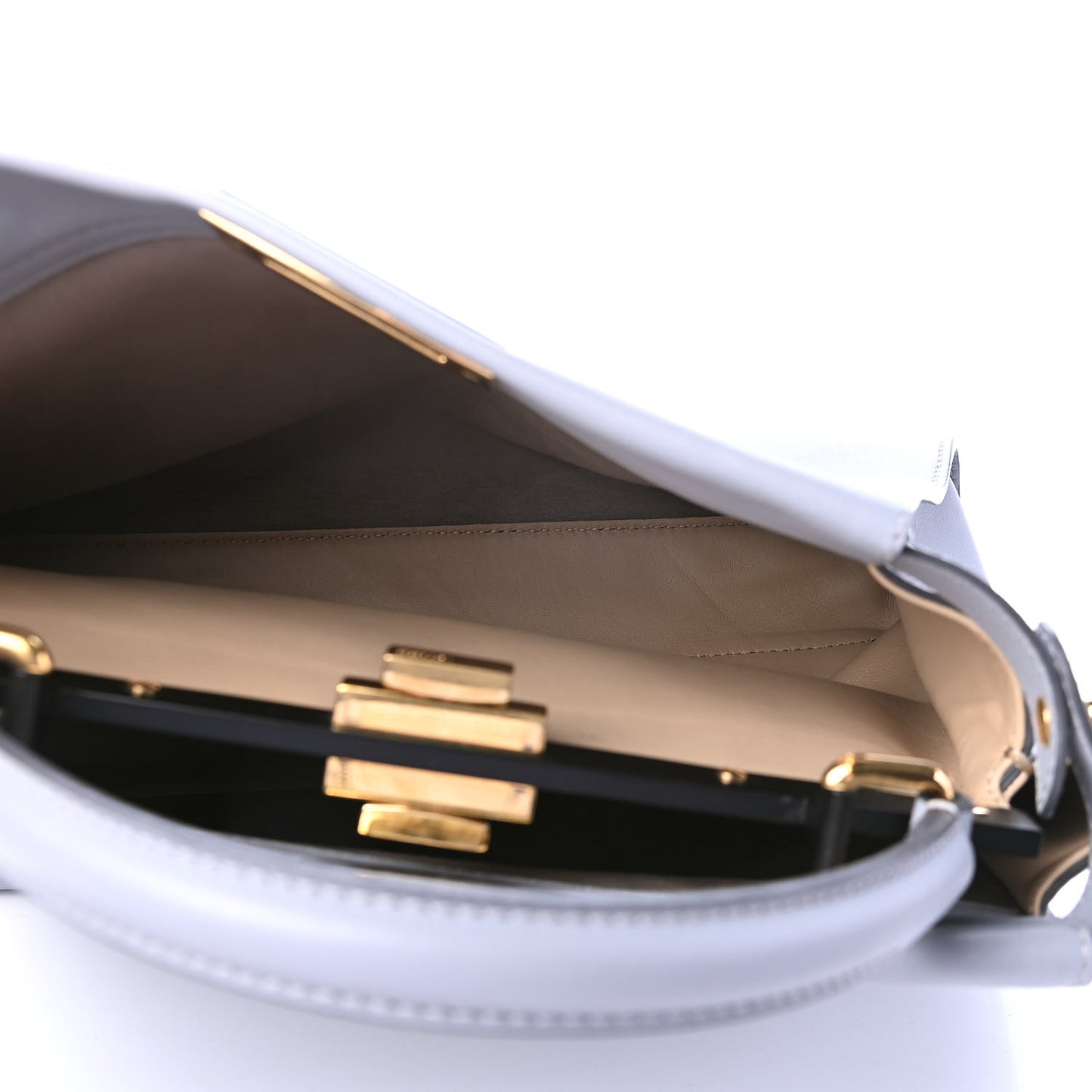 Vitello Seta Shiny Nappa Medium Peekaboo Iconic Satchel Ardesia Amido