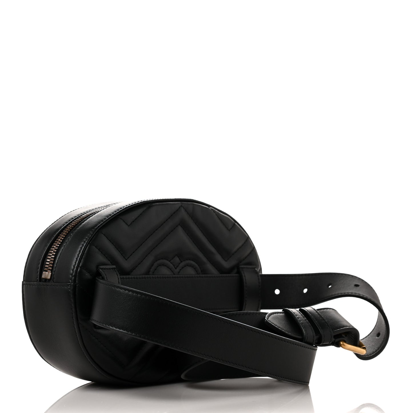 Calfskin Matelasse Animal Studs GG Marmont Belt Bag 85 34 Black