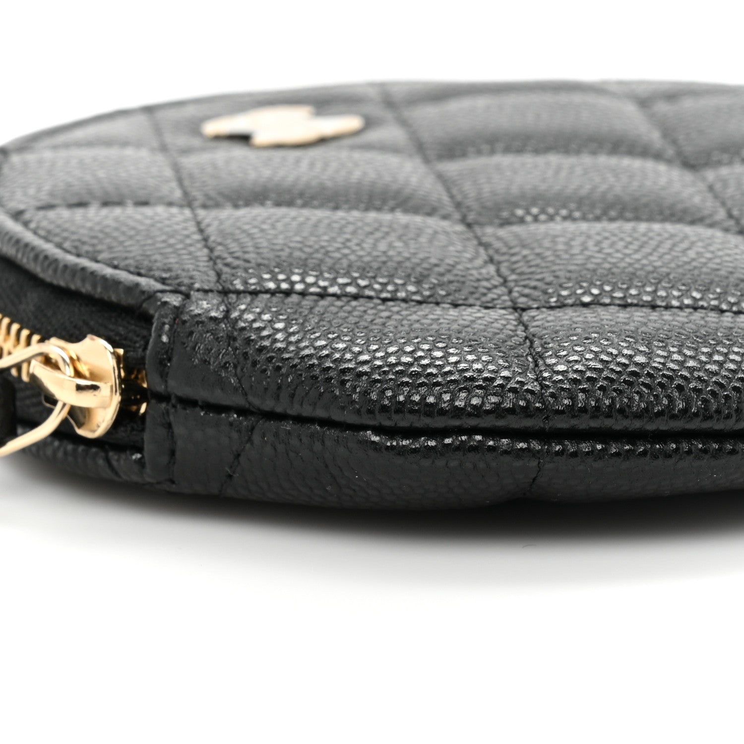 Chanel Caviar Quilted Round Clip On Coin Purse Black 9 of 10