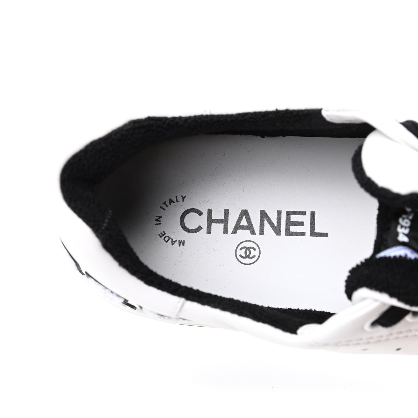 Calfskin Womens Logo Sneakers 40 White Black