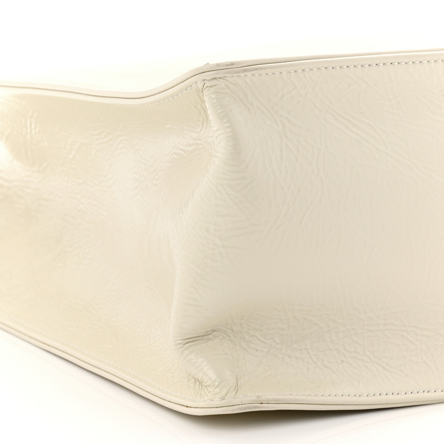 Chanel Shiny Aged Calfskin Shopping Bag White 9 of 10