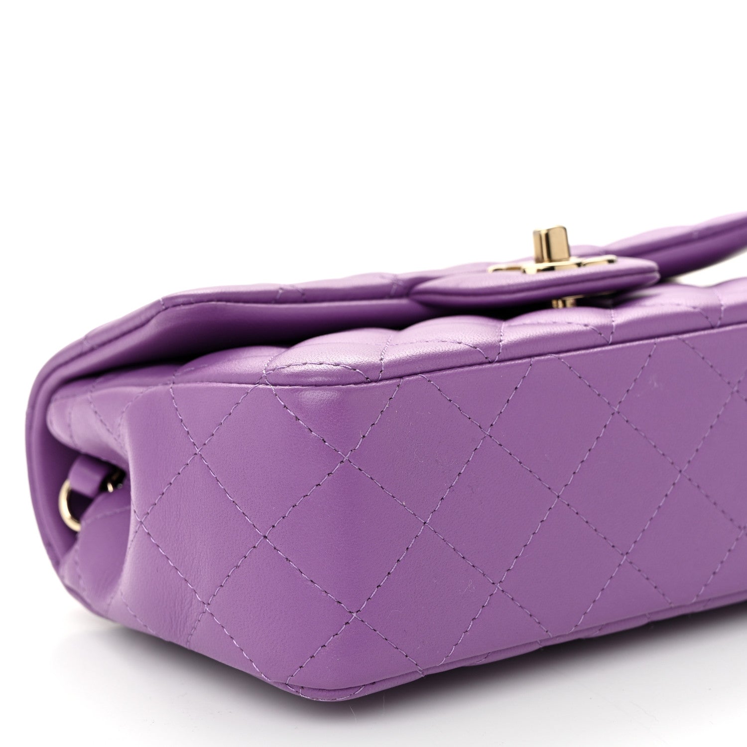 Chanel Lambskin Quilted Mini Rectangular Flap Purple 9 of 10