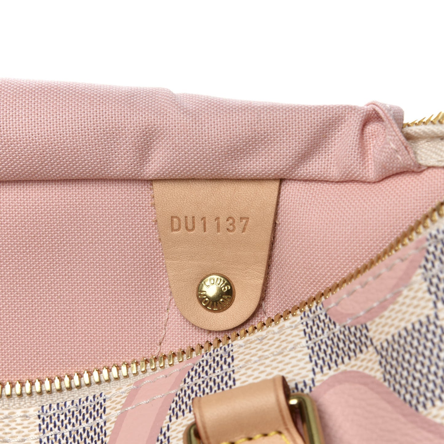 Damier Azur Tahitienne Speedy Bandouliere 30 Rose Ballerine