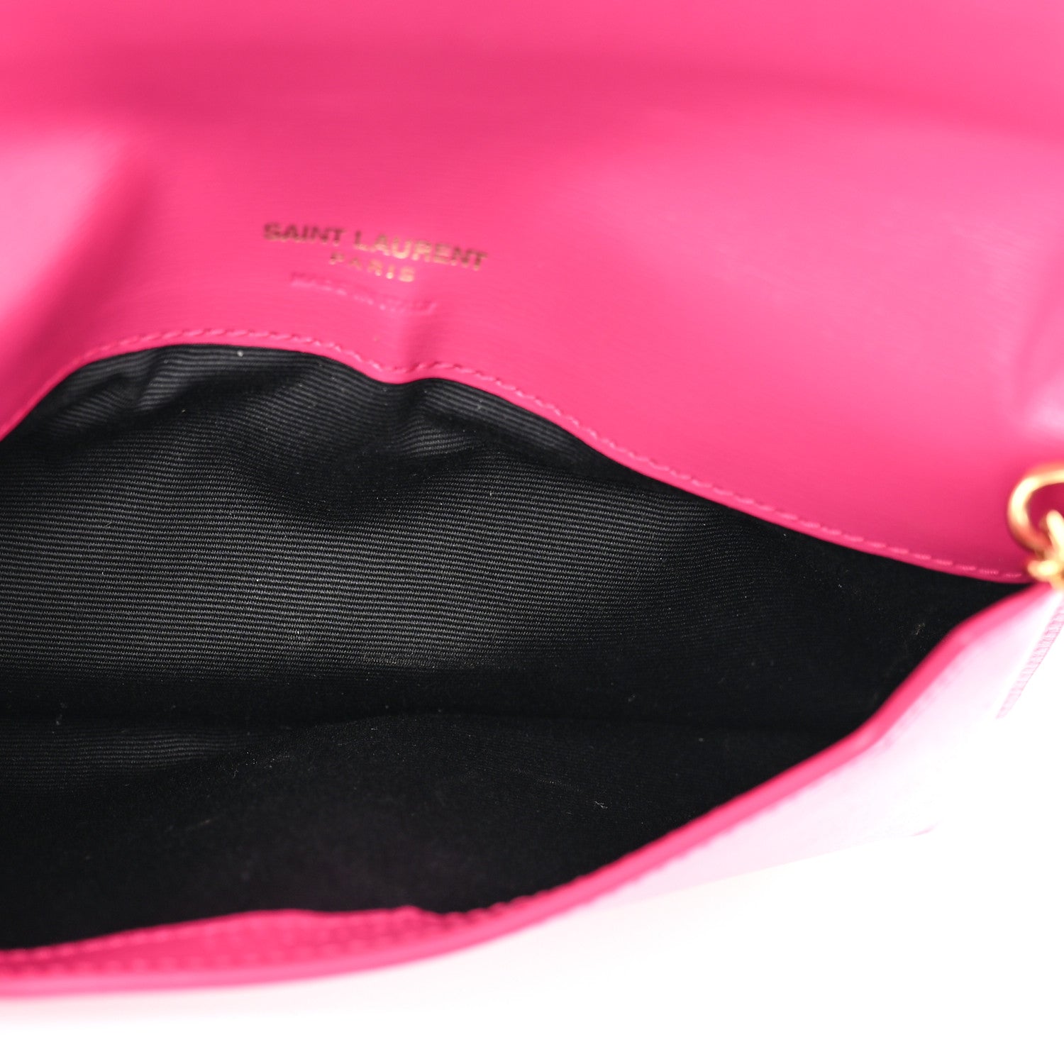 Saint Laurent Smooth Calfskin Monogram Phone Holder Crossbody Fuchsia Couture 5 of 15