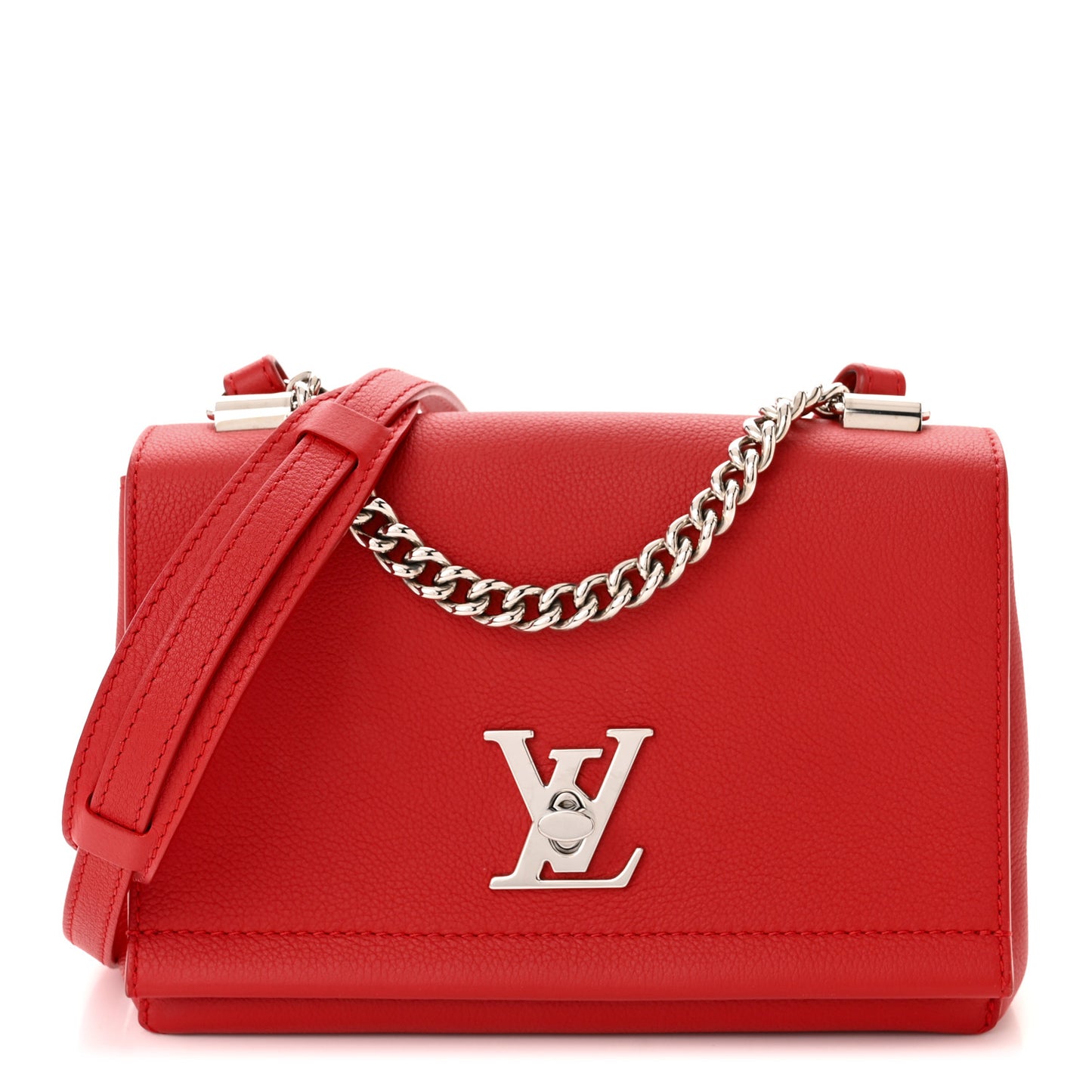 Calfskin Lockme II Chain Bag BB Rubis