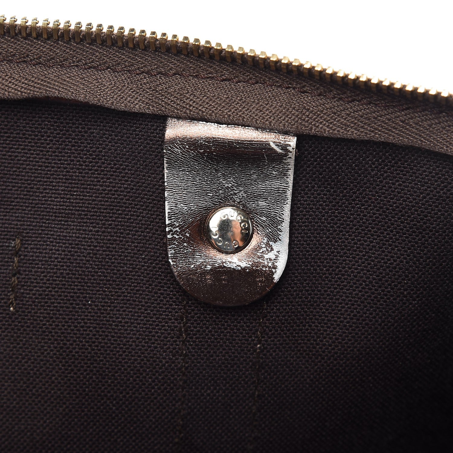 Gucci Metallic Monogram GG Plus Boston Tote Bronze 10 of 12
