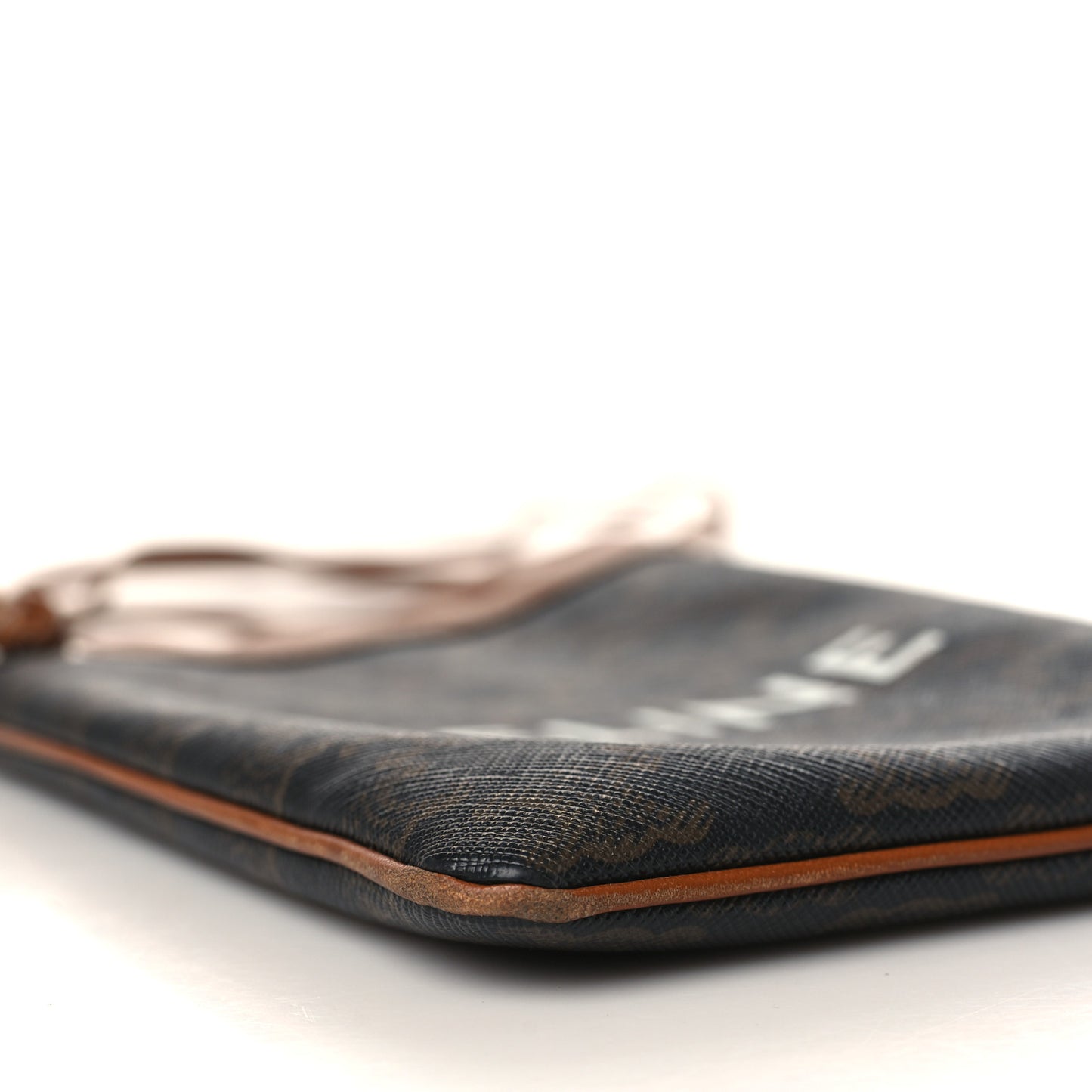 Triomphe Canvas Calfskin Mini Poche Bag Tan