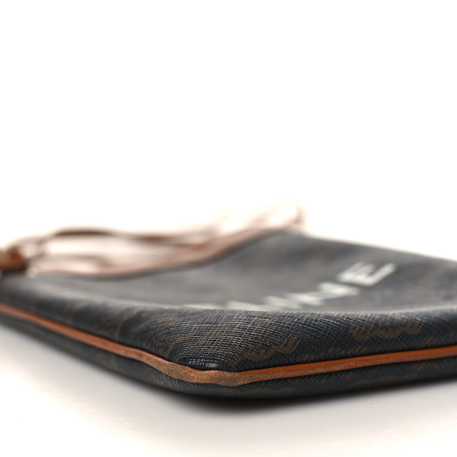 Celine Triomphe Canvas Calfskin Mini Poche Bag Tan 6 of 11