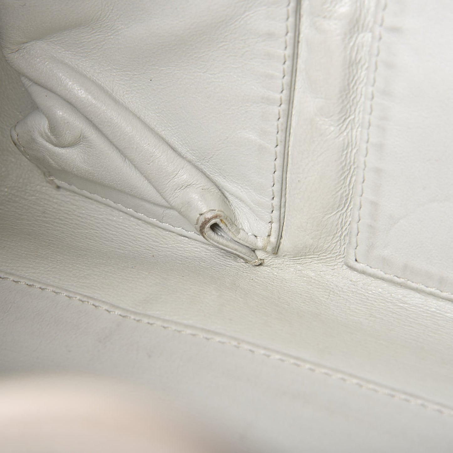Calfskin Large East West Modern Chain Tote White
