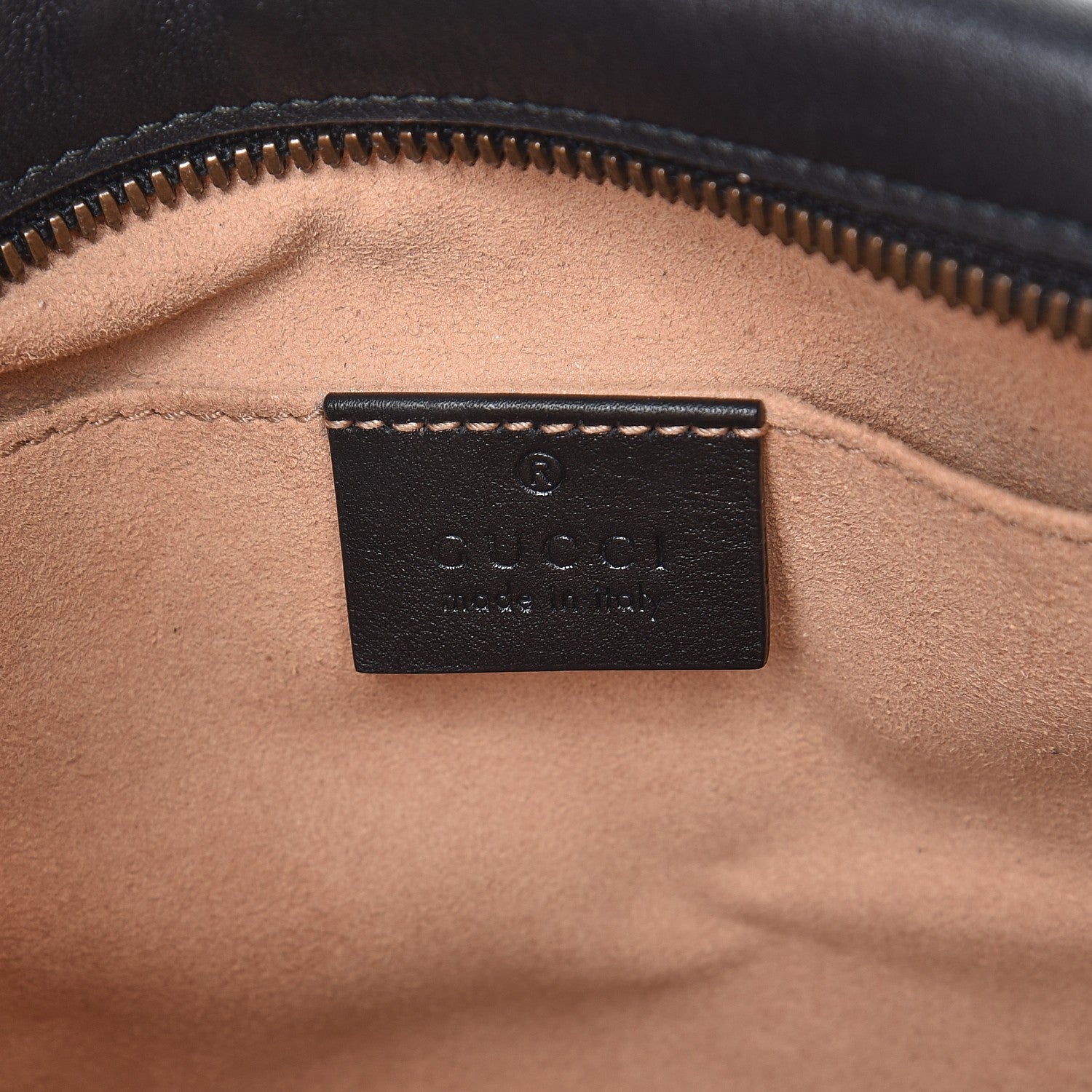 Gucci Calfskin Matelasse Small GG Marmont Chain Shoulder Bag Black 6 of 7