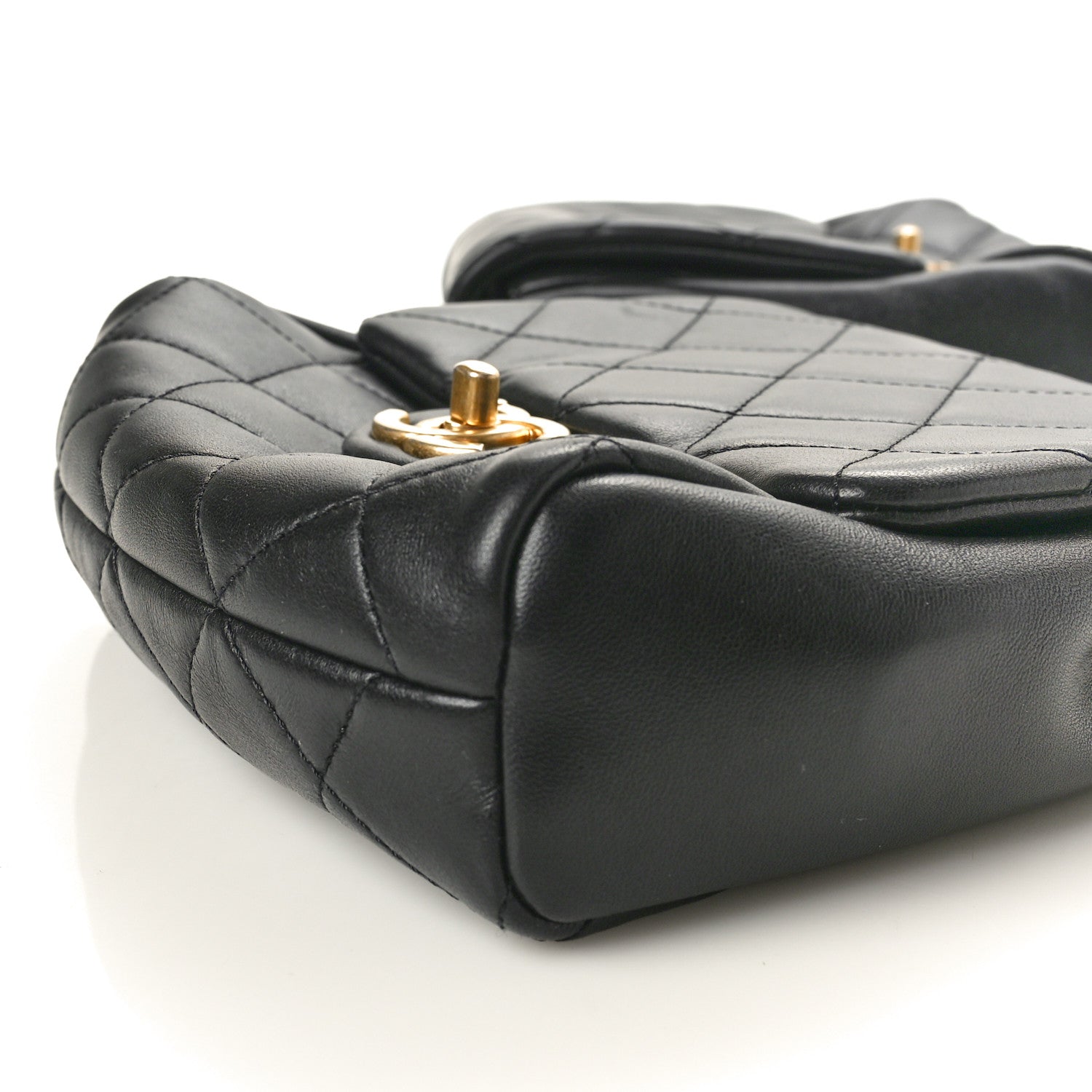 Chanel Lambskin Pearl Quilted Side Packs Black 9 of 9