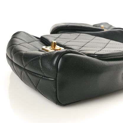 Chanel Lambskin Pearl Quilted Side Packs Black 9 of 9