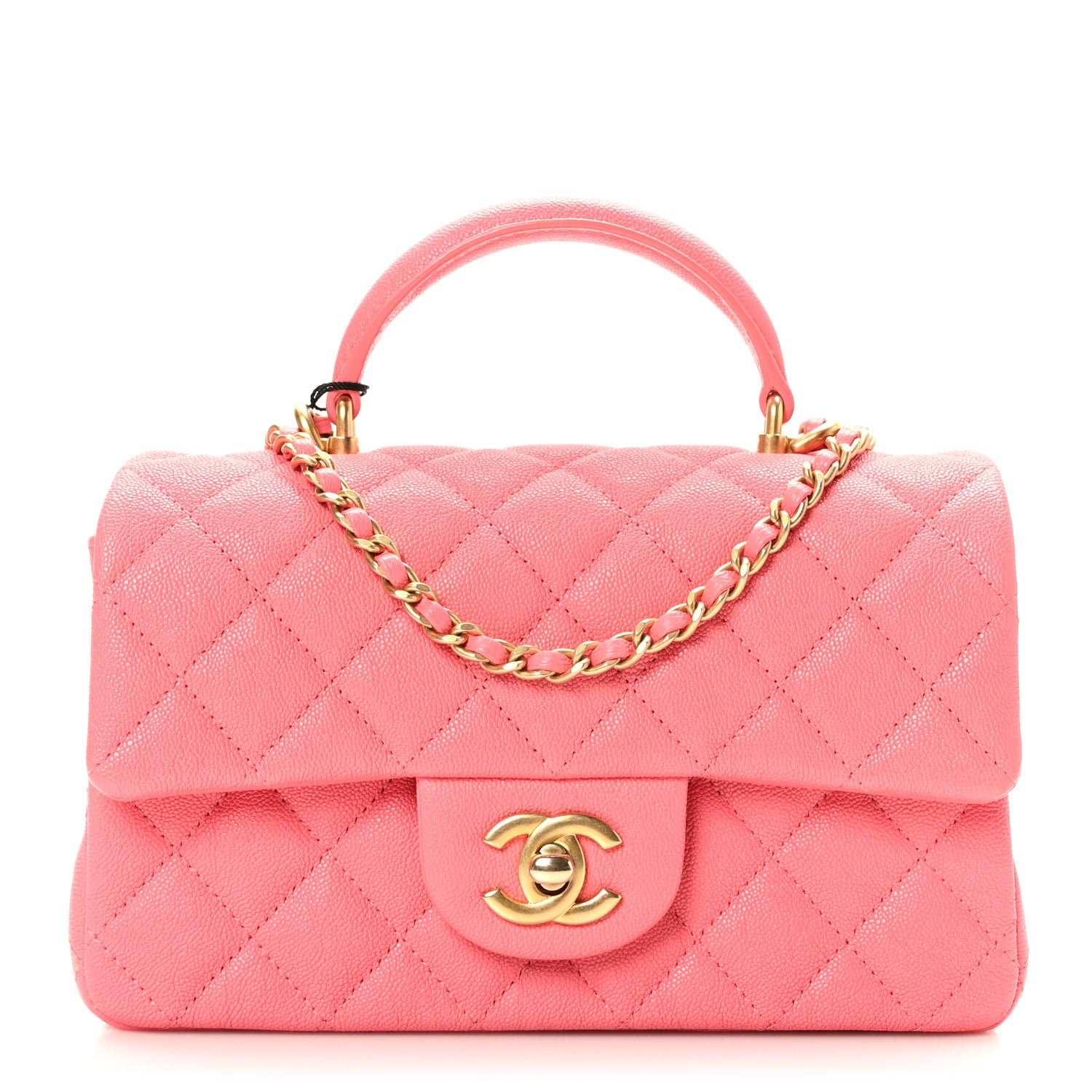 Chanel Caviar Quilted Mini Top Handle Rectangular Flap Pink 1 of 9