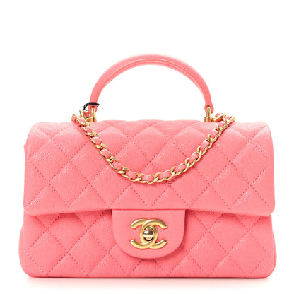 Chanel Caviar Quilted Mini Top Handle Rectangular Flap Pink 1 of 9