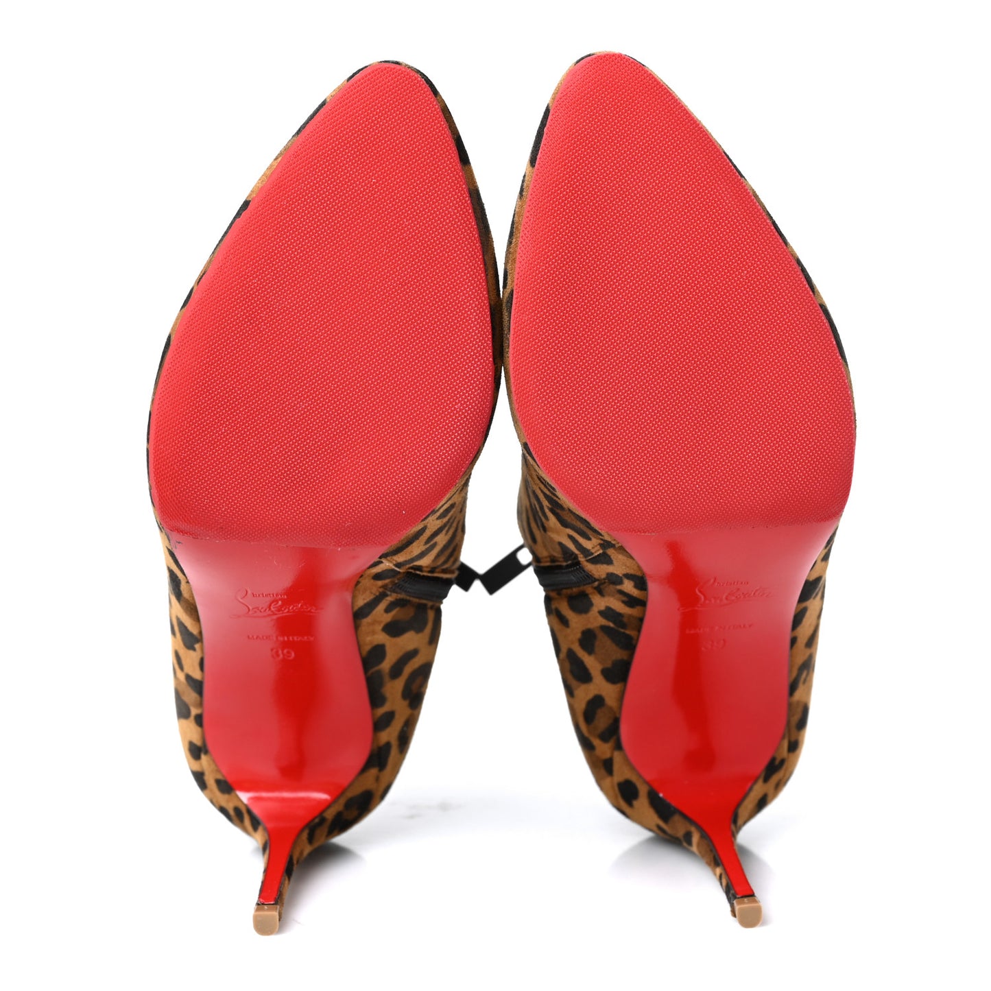 Veau Velours Leopard Print Eloise Booty 85 Ankle Boots 39 Caramel