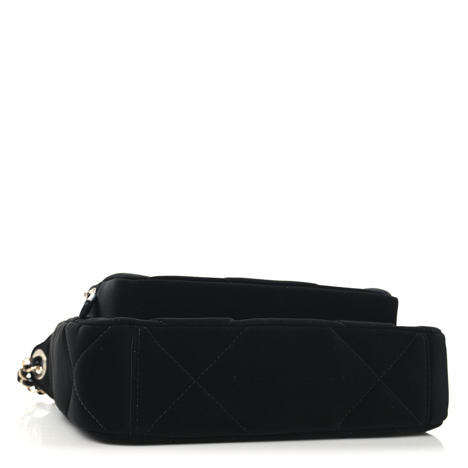 Chanel Velvet Effect Nylon Shiny Crumpled Calfskin Quilted Chanel 25 Clutch With Chain Black 4 of 12