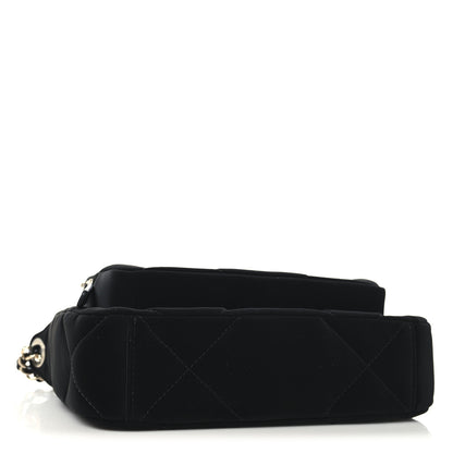 Chanel Velvet Effect Nylon Shiny Crumpled Calfskin Quilted Chanel 25 Clutch With Chain Black 4 of 12