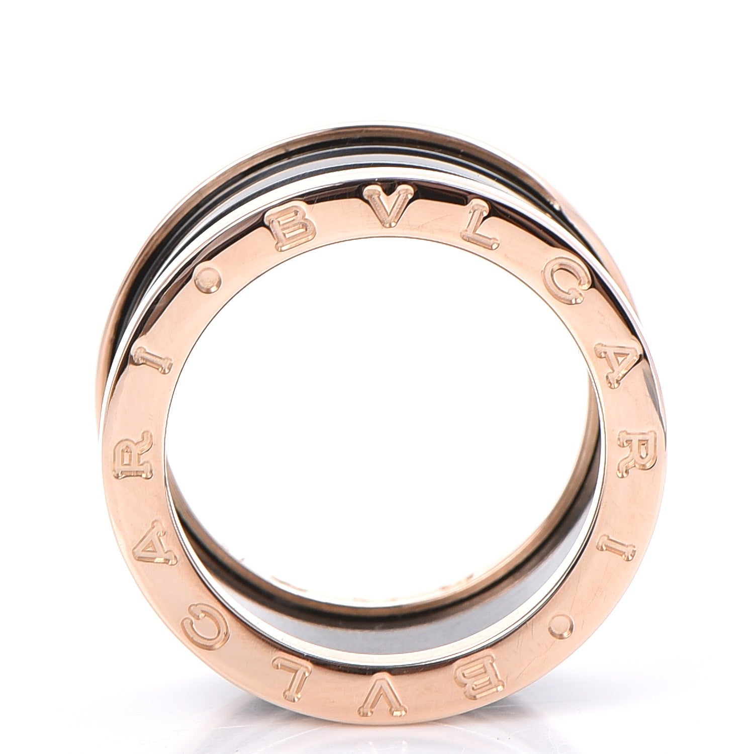 Bulgari 18K Rose Gold Black Ceramic B.Zero1 Four-Band Ring 57 8 4 of 7