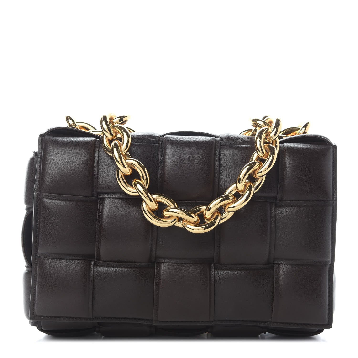 Bottega Veneta Lambskin Maxi Intreccio Padded Chain Cassette Crossbody Bag Black 1 of 7