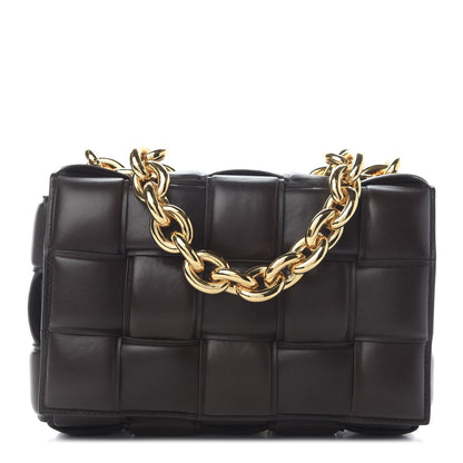 Bottega Veneta Lambskin Maxi Intreccio Padded Chain Cassette Crossbody Bag Black 1 of 7