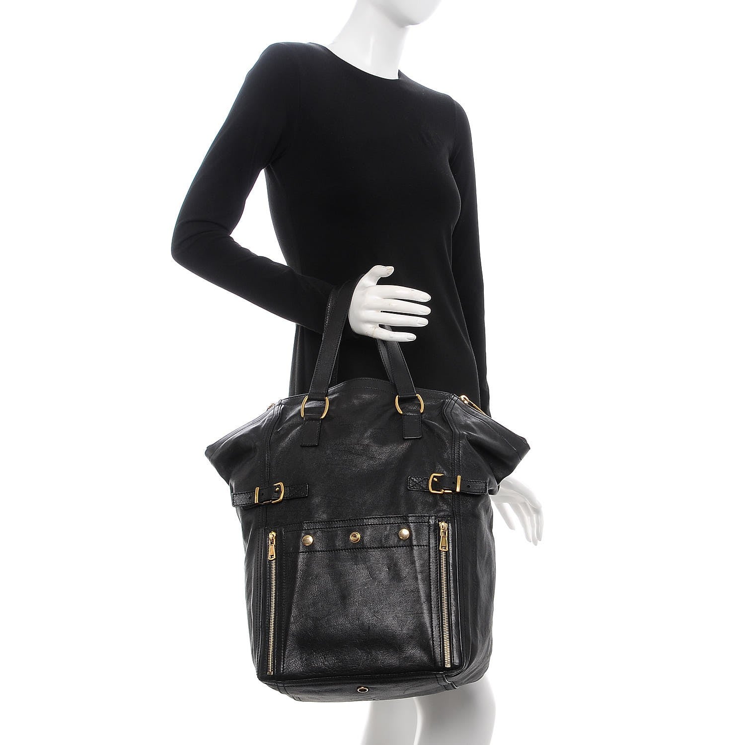 Saint Laurent Calfskin XL Downtown Tote Black 2 of 7