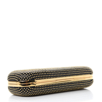 Alexander McQueen Suede Studded Skull Knuckle Box Clutch Black 4 of 11