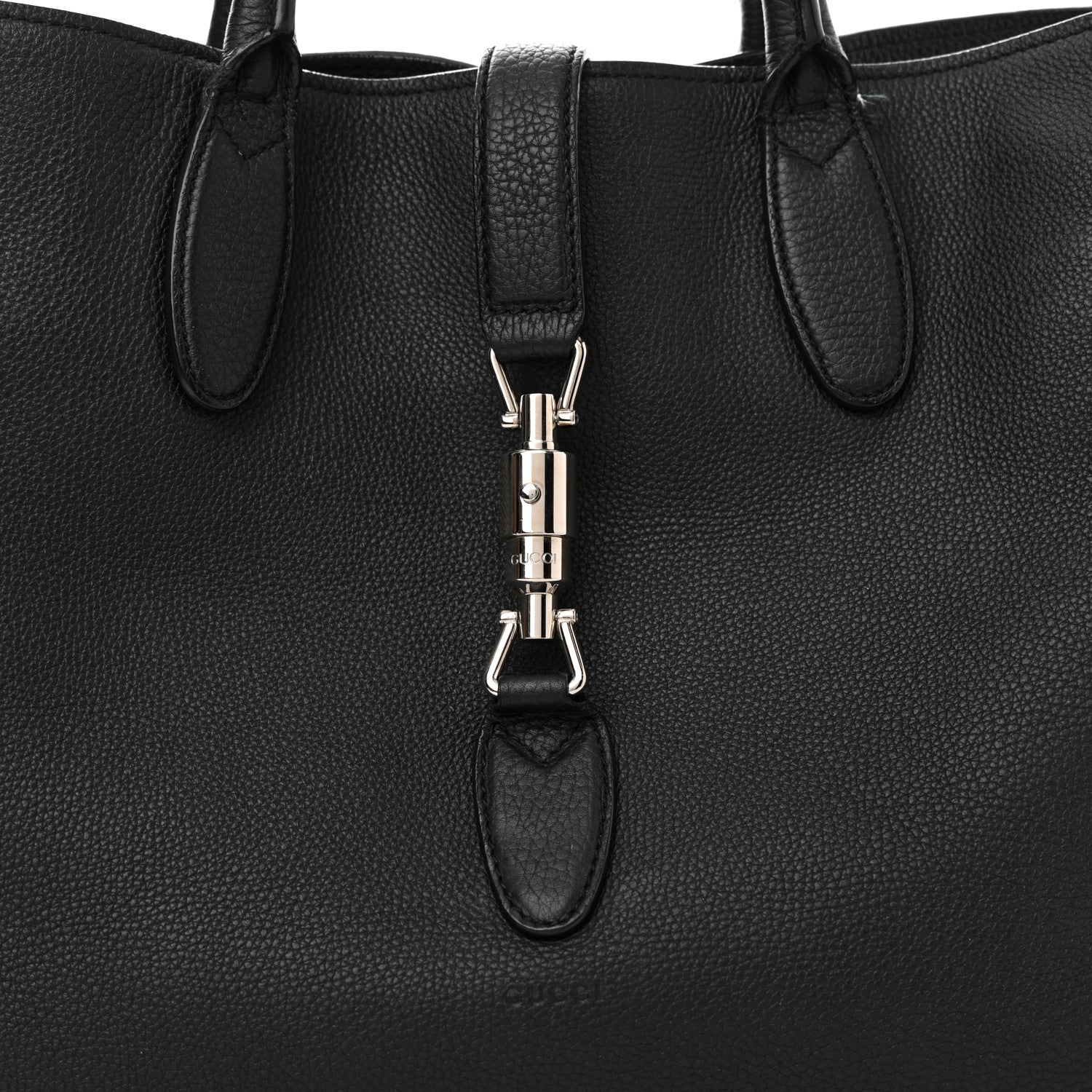 Gucci Soft Calfskin Medium Jackie Top Handle Bag Black 9 of 15