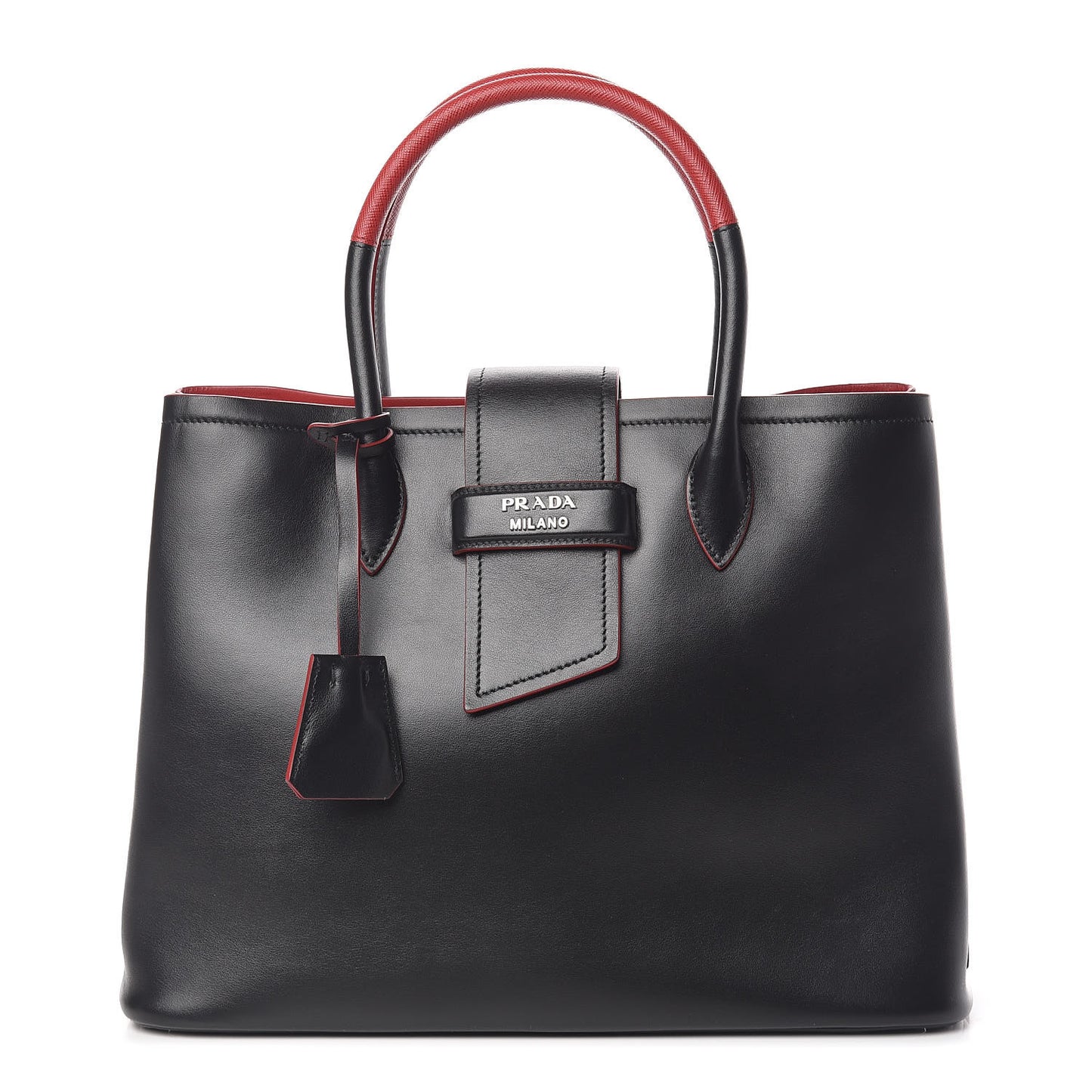 Soft Calfskin Shopping Tote Black Fuoco
