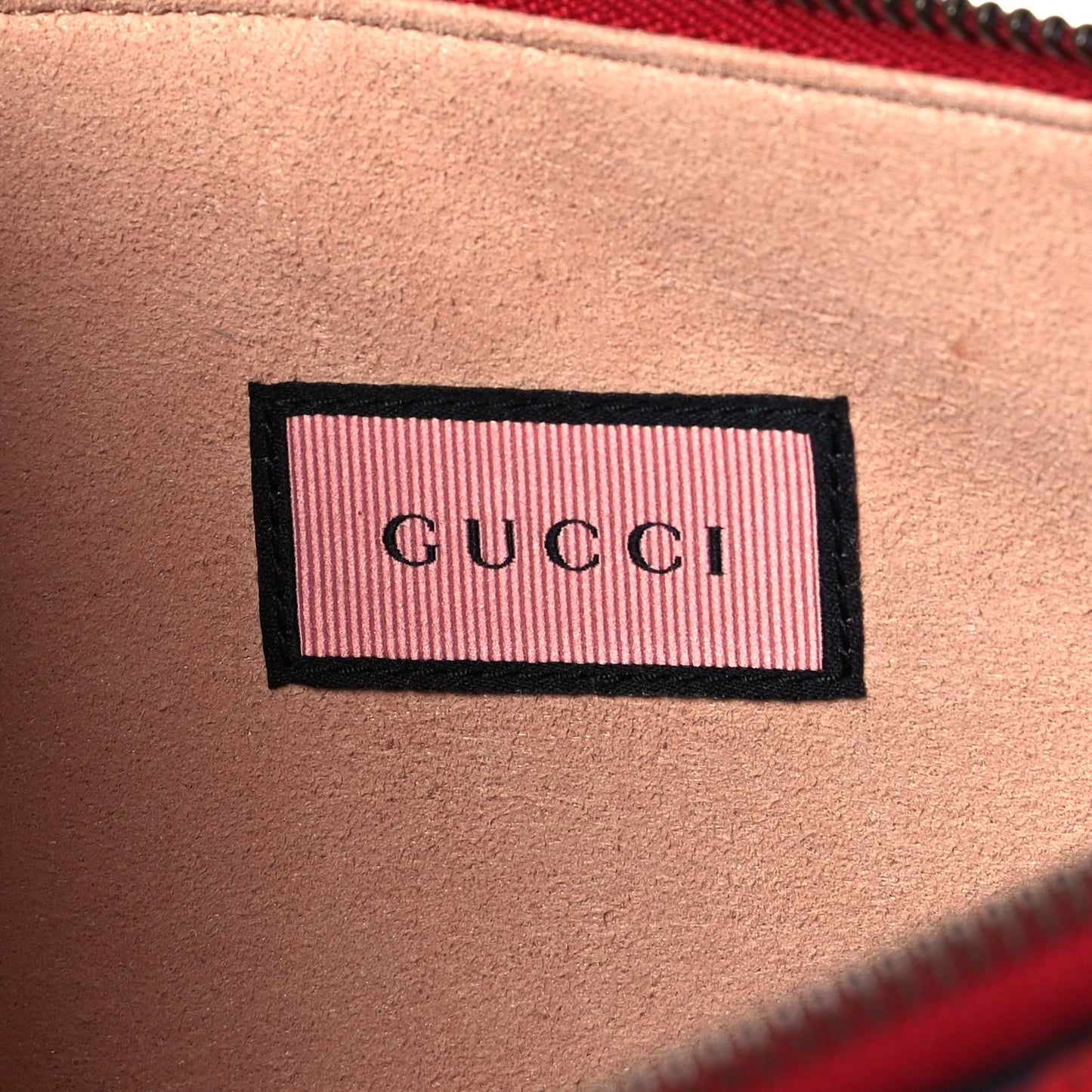 Calfskin GucciGhost Hamlet Skull Zip Pouch Hibiscus Red