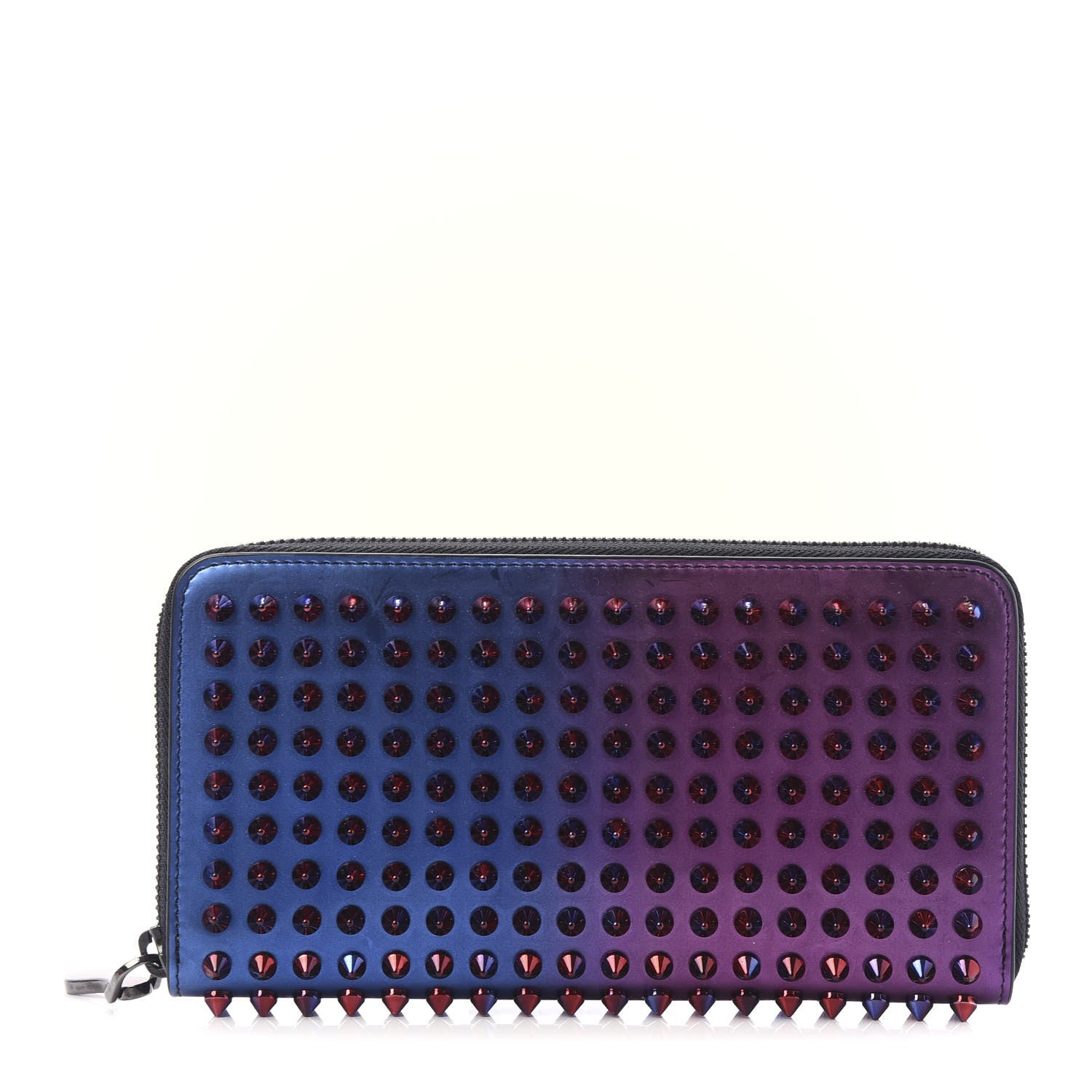 Christian Louboutin Patent Scarabe Spikes Panettone Zip Around Wallet Rose Digitale 1 of 9