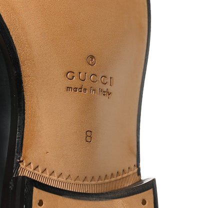 Gucci Calfskin Mens Interlocking G Millennial Ribot Loafers 8 Black 7 of 9