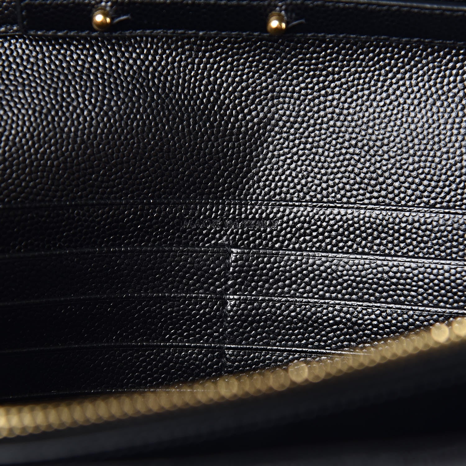 Saint Laurent Grain De Poudre Matelasse Chevron Monogram Chain Wallet Black 7 of 9