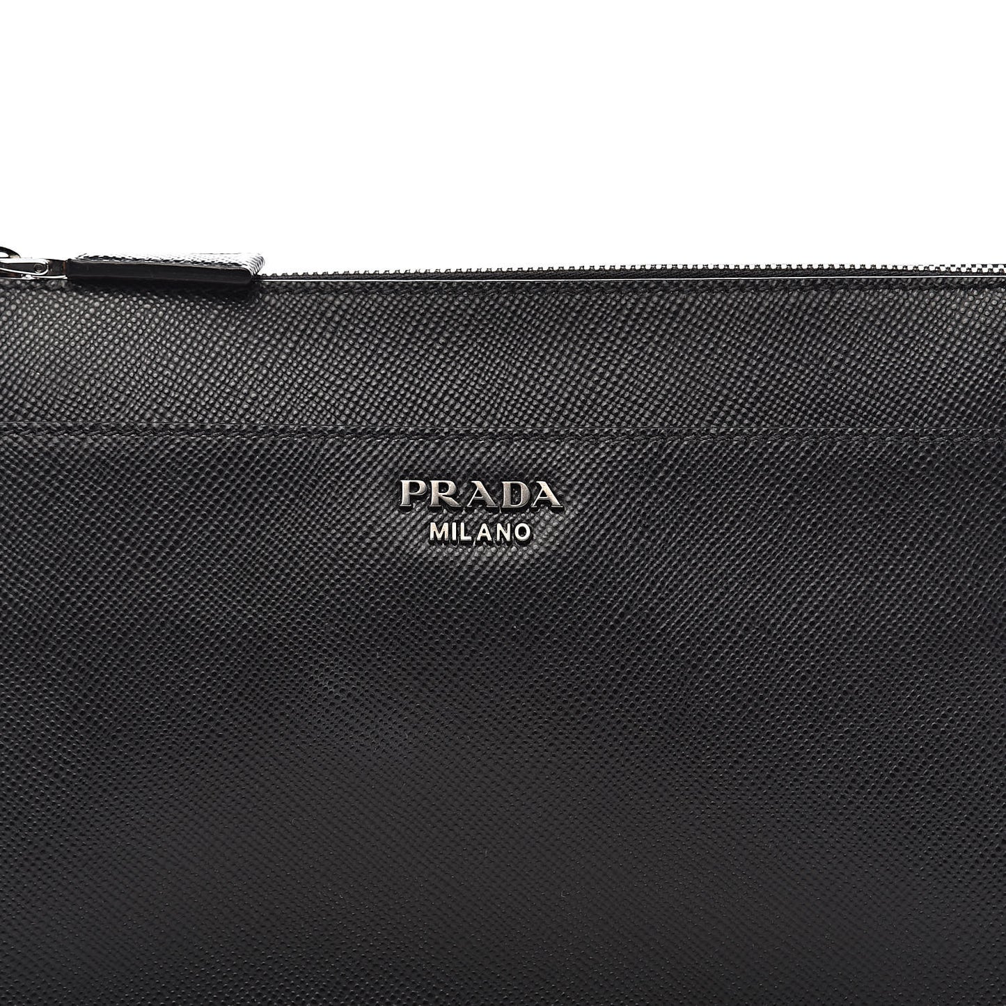 Saffiano Cuir Clutch Wristlet Bag Black