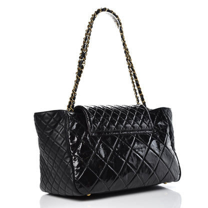 Chanel Glazed Crinkled Lambskin Large East West Flap Black 3 of 10