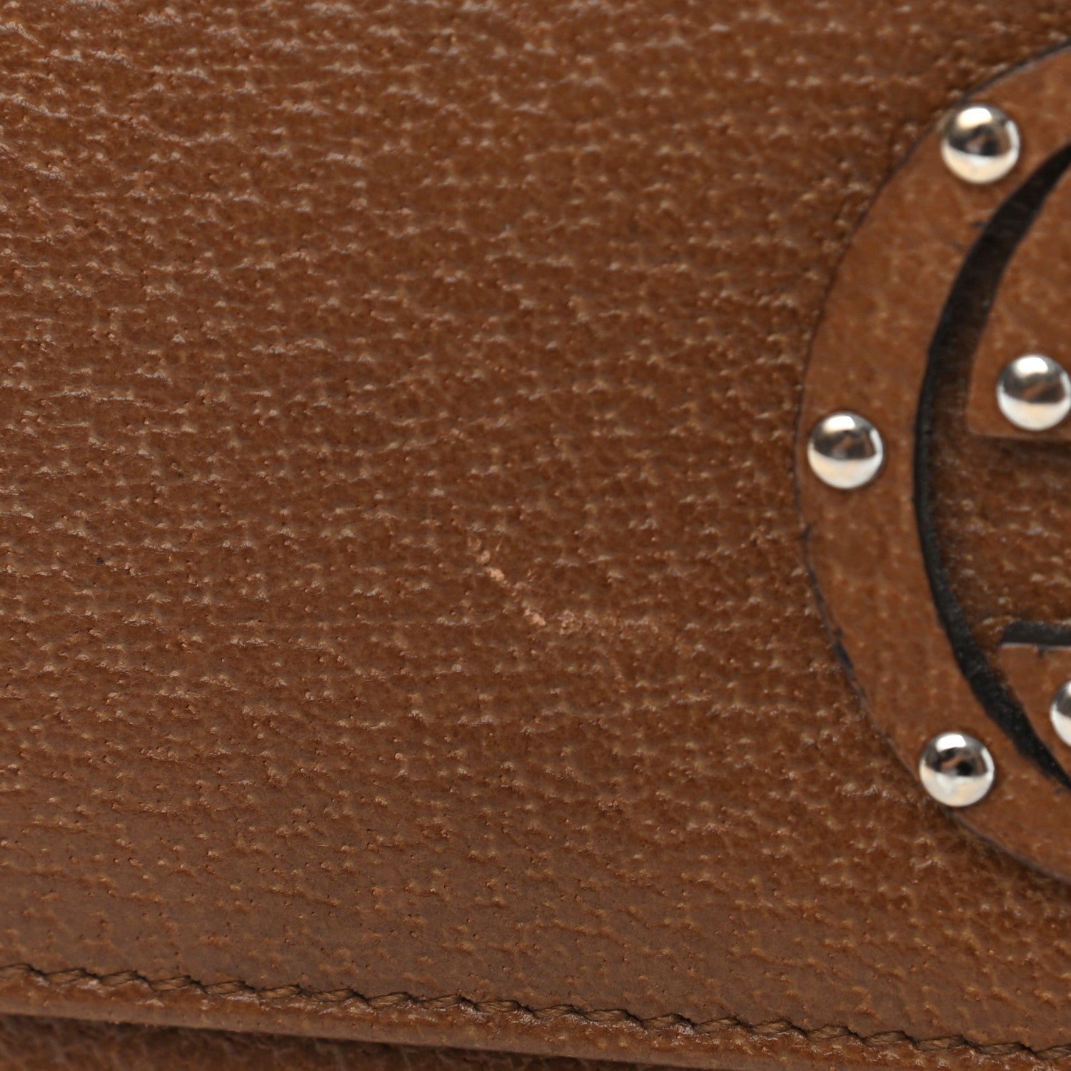 Gucci Calfskin Studded Soho Continental Wallet Brown 7 of 7