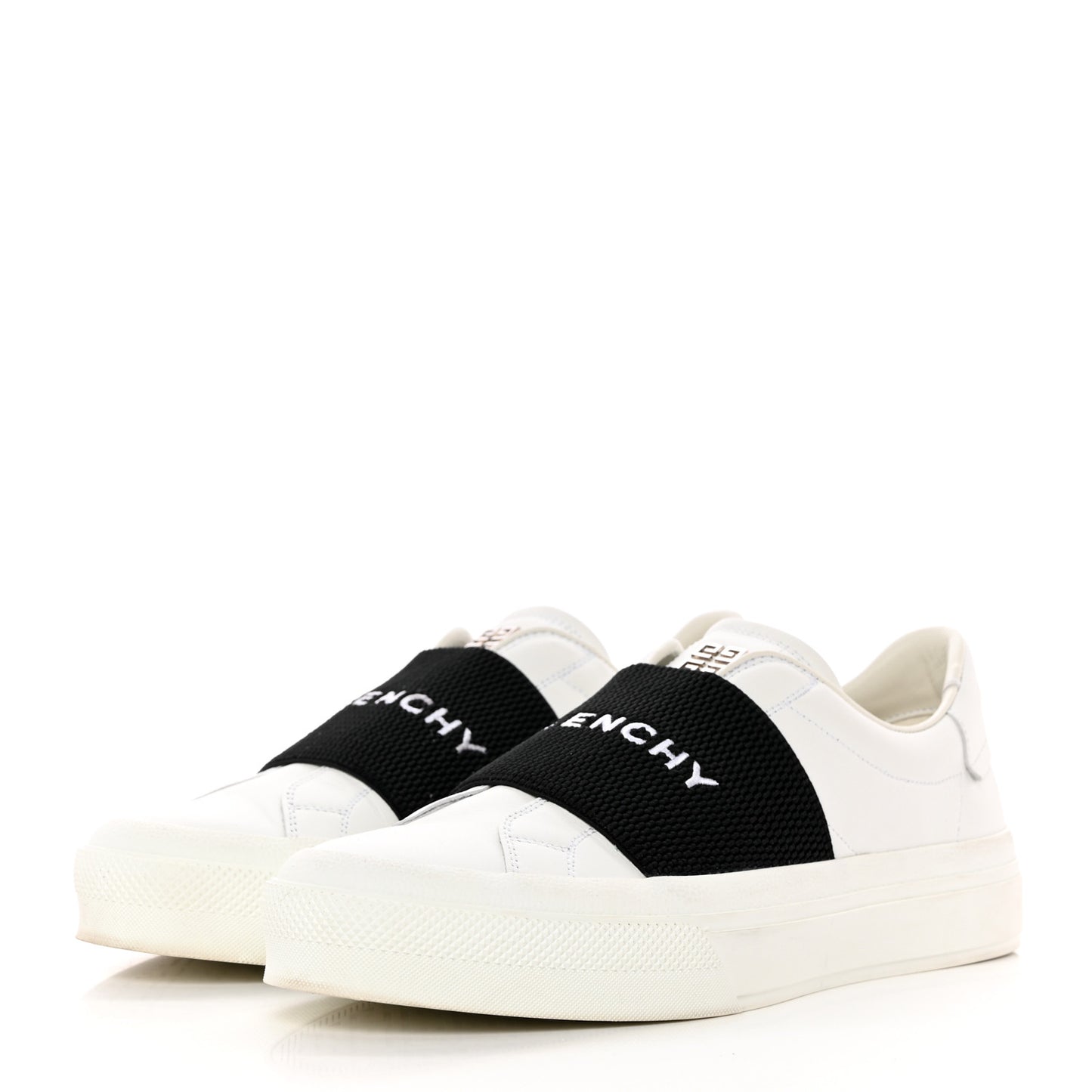 Calfskin Band Logo Womens Urban Street Sneakers 39 White Black
