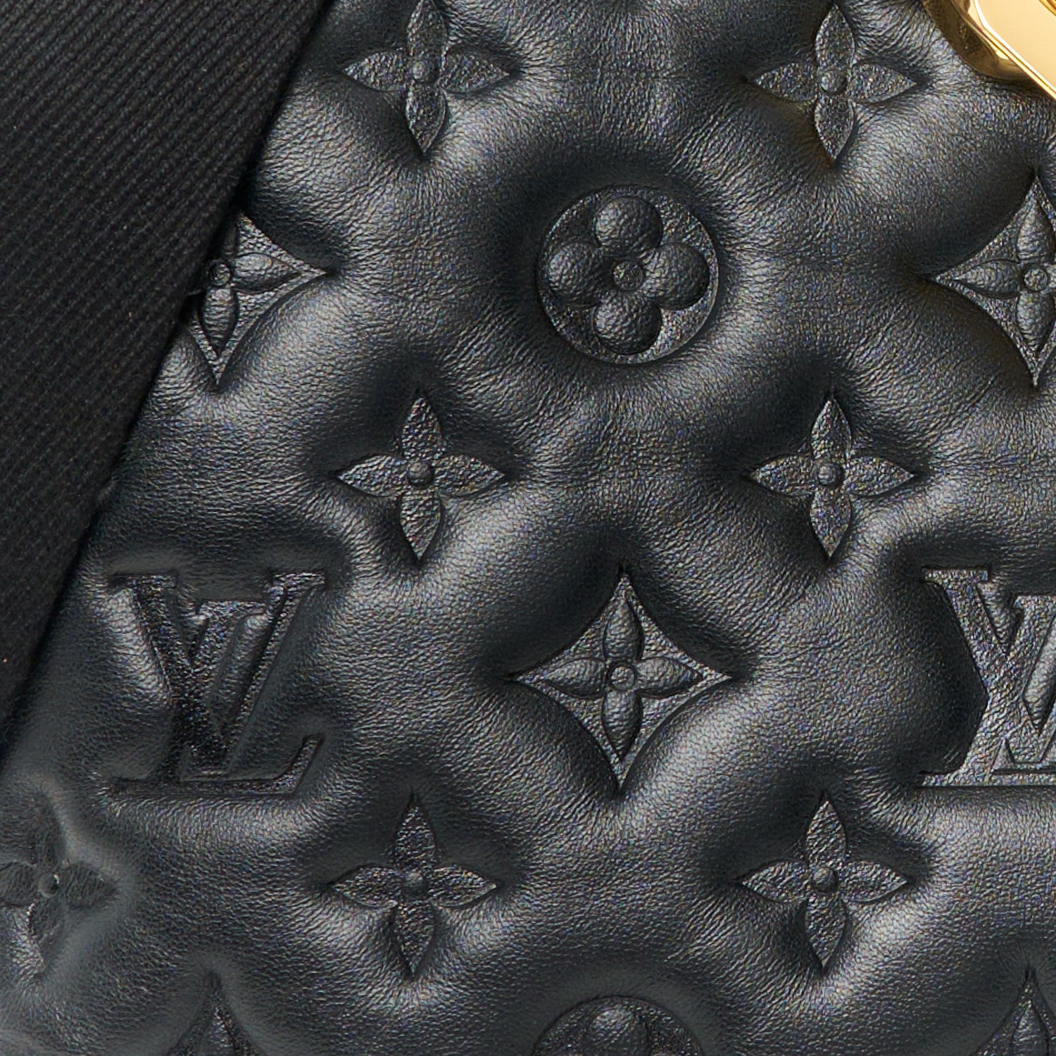 Louis Vuitton Lambskin Embossed Monogram Coussin MM  Black 9 of 11