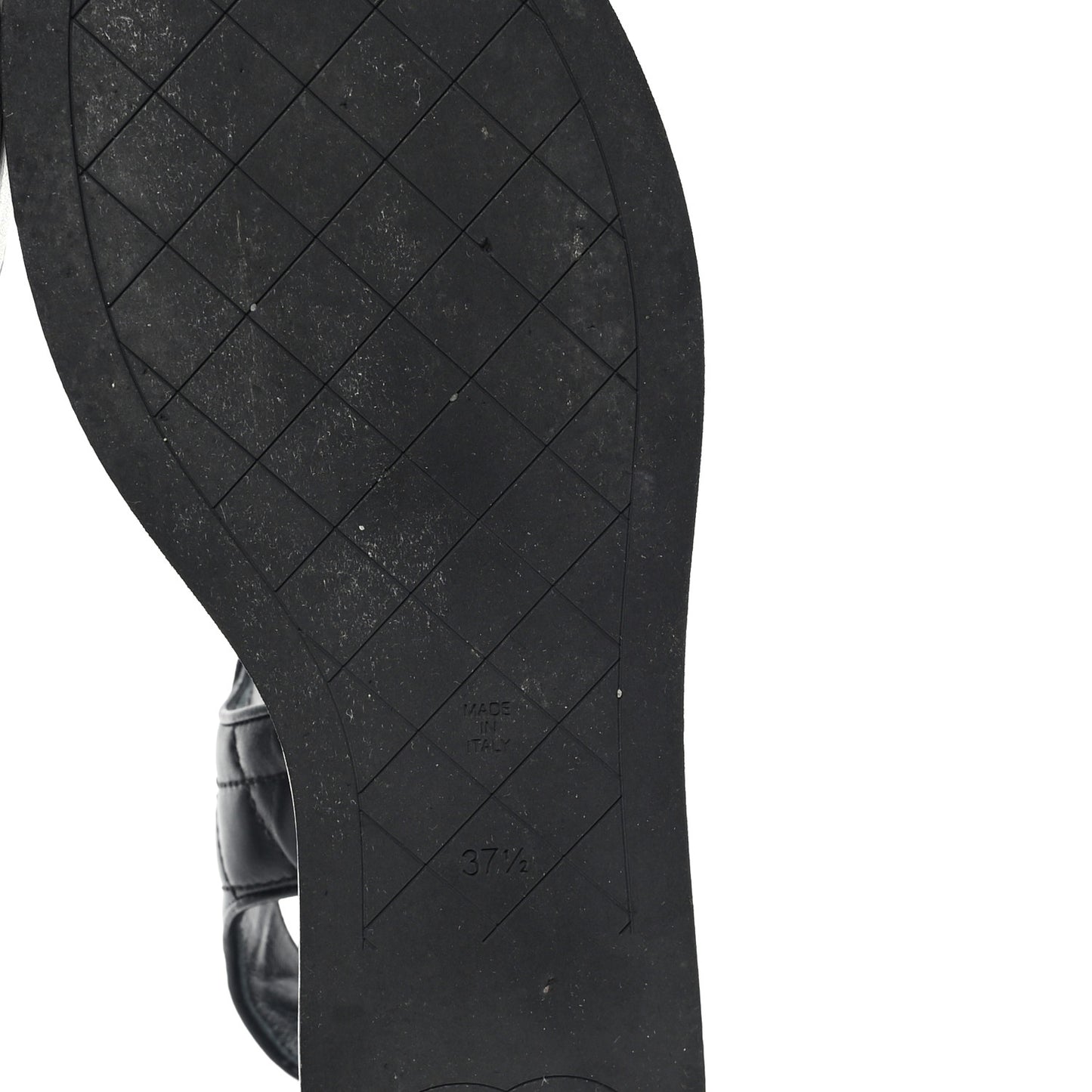Lambskin Quilted CC Platform Sandals 37.5 Black