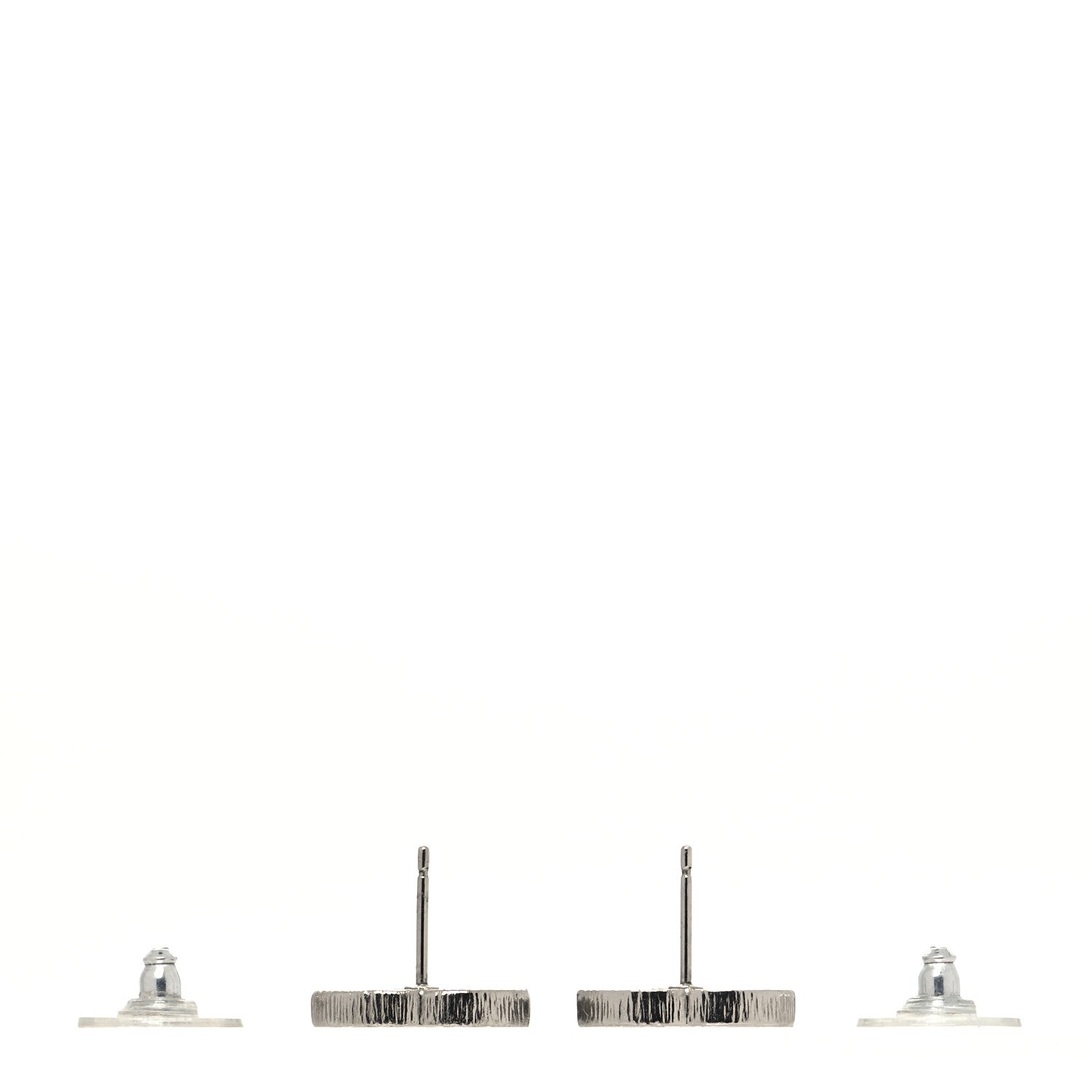 Chanel Crystal Timeless CC Earrings Silver 3 of 4