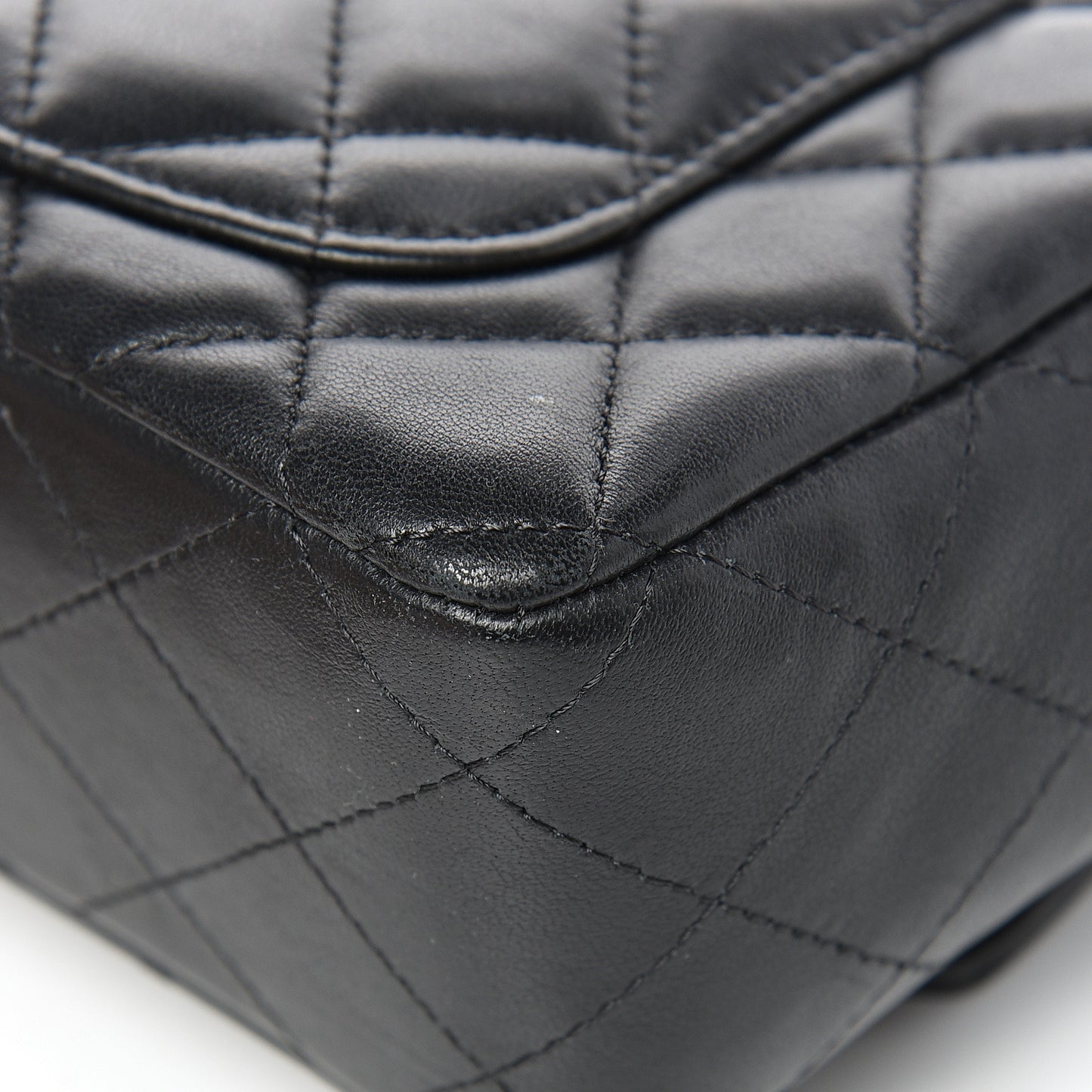 Lambskin Quilted Mini Rectangular Flap Black