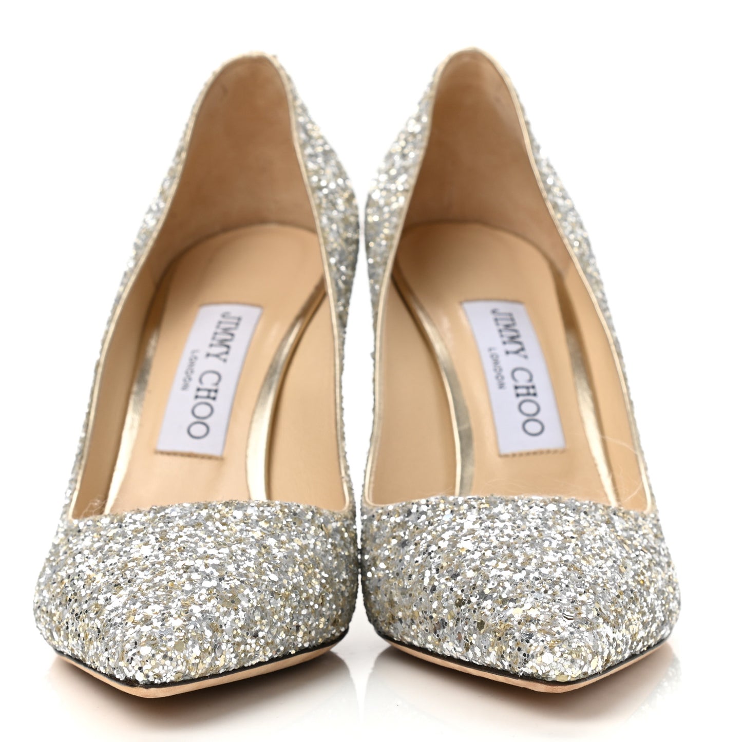 Glitter Pointy Toe Romy 85 Pumps 37.5 Champagne